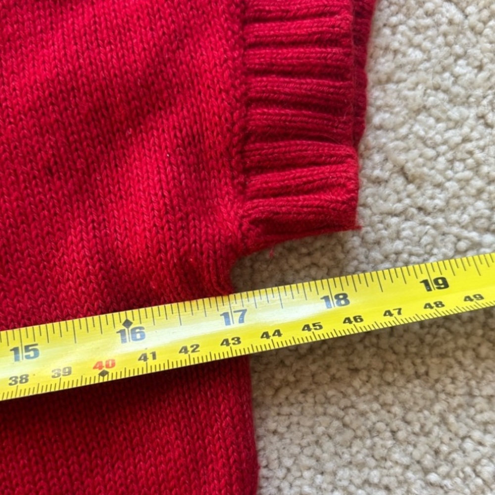 INC International Concepts Red Knit Mock Neck Sweater Top Button Detail Size LP - Picture 5 of 7